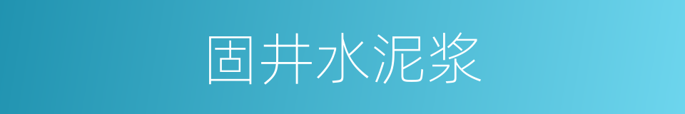 固井水泥浆的同义词