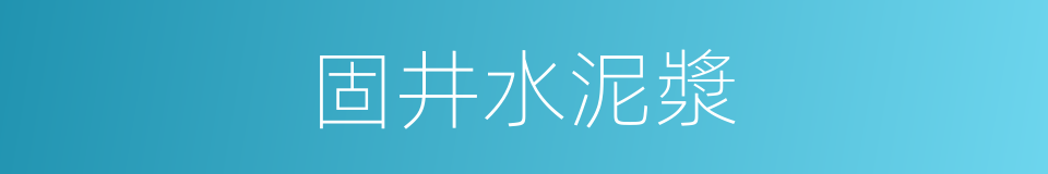 固井水泥漿的同義詞