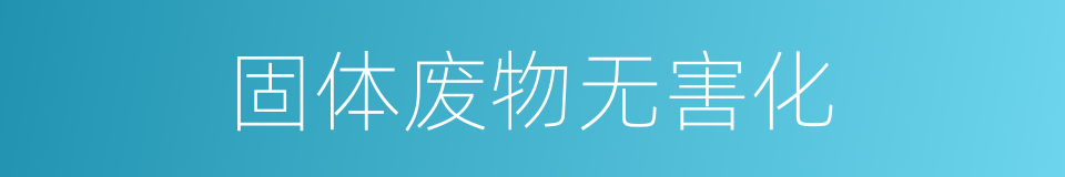 固体废物无害化的同义词