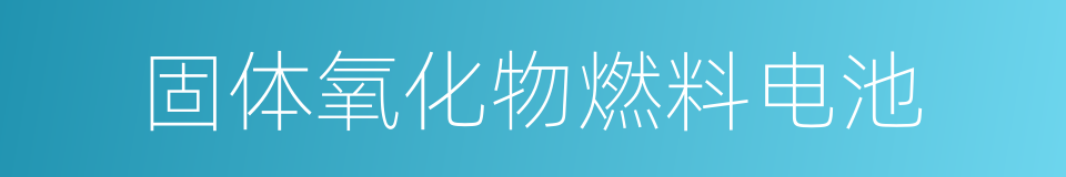 固体氧化物燃料电池的同义词