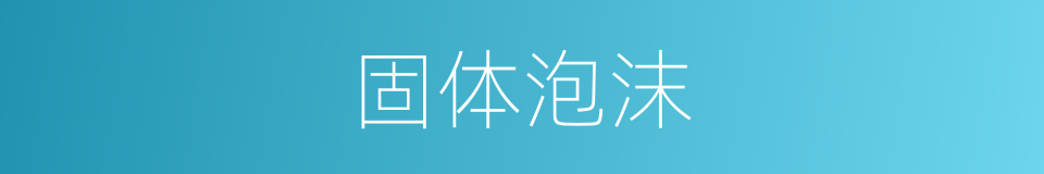 固体泡沫的同义词