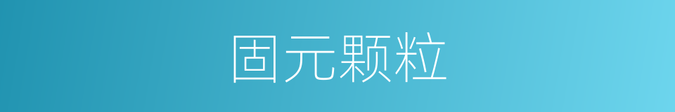固元颗粒的同义词