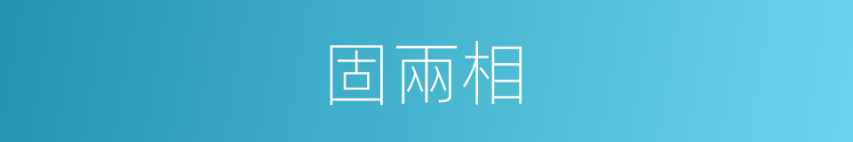 固兩相的同義詞