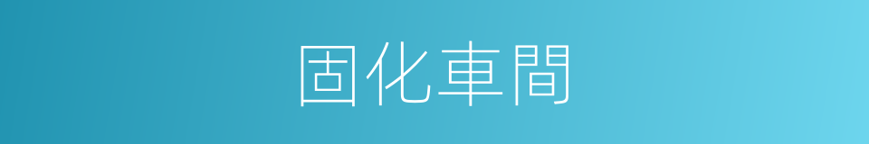 固化車間的同義詞