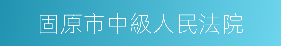 固原市中級人民法院的同義詞