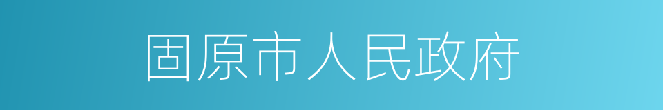 固原市人民政府的同义词