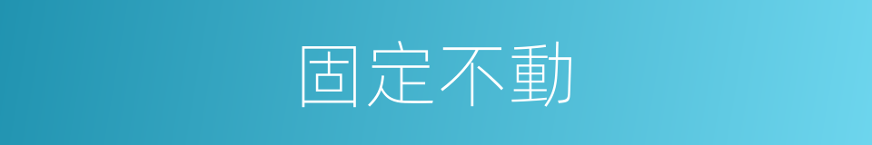 固定不動的同義詞