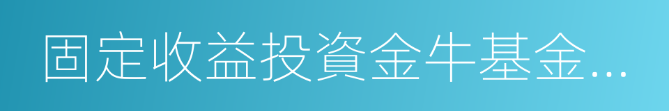 固定收益投資金牛基金公司的同義詞