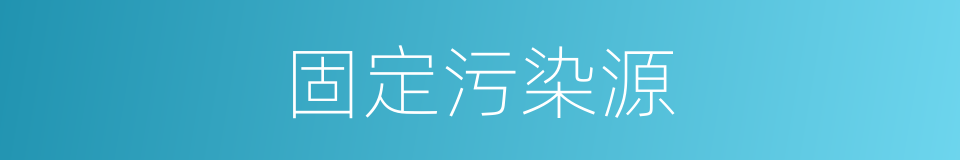 固定污染源的同义词