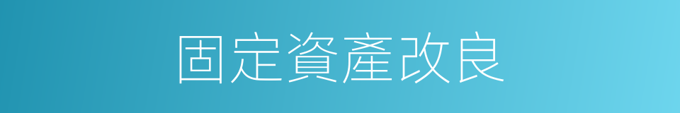 固定資產改良的同義詞