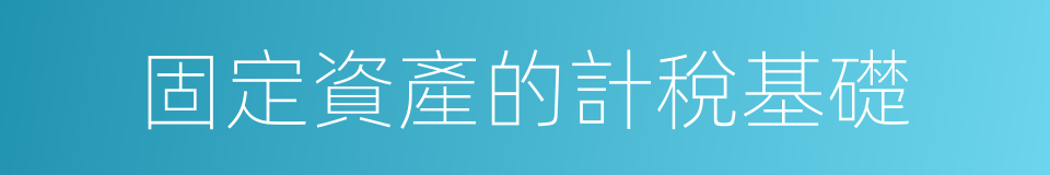 固定資產的計稅基礎的同義詞