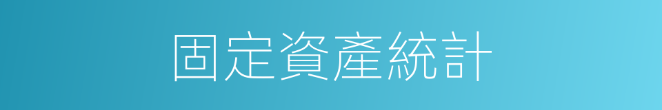 固定資產統計的同義詞