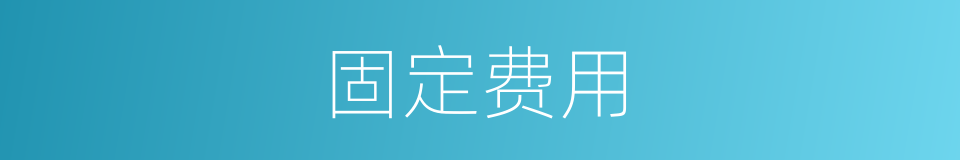 固定费用的同义词