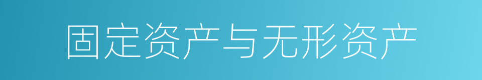 固定资产与无形资产的同义词