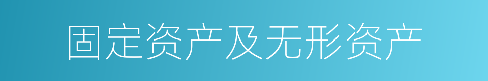 固定资产及无形资产的同义词