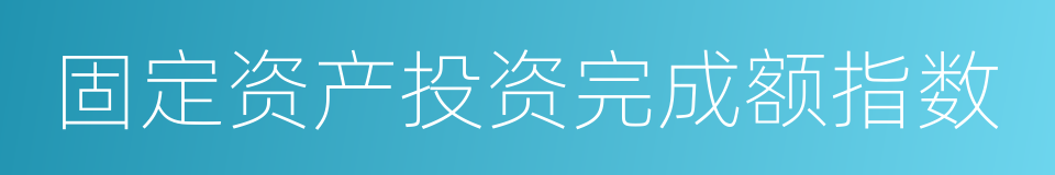 固定资产投资完成额指数的同义词