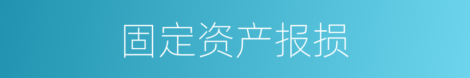 固定资产报损的同义词