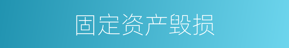 固定资产毁损的同义词