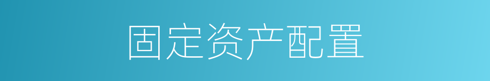 固定资产配置的同义词