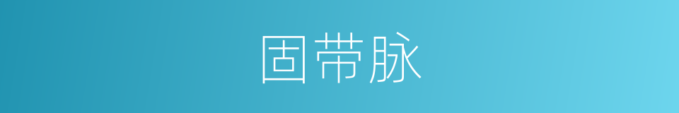 固带脉的同义词