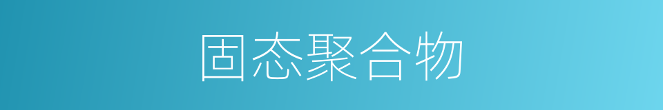 固态聚合物的同义词