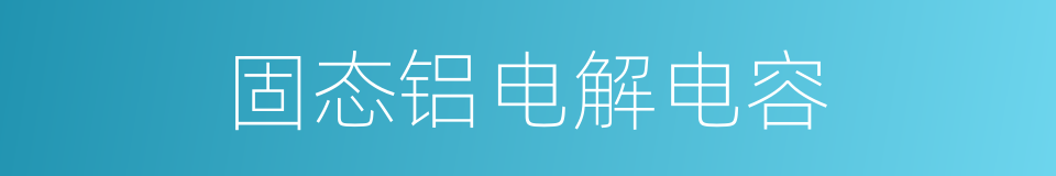 固态铝电解电容的同义词