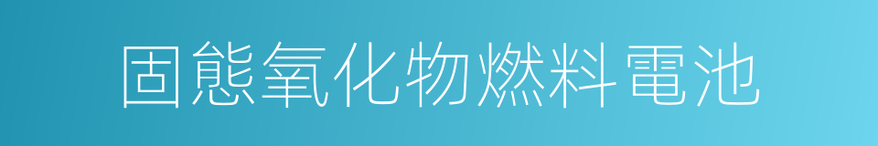 固態氧化物燃料電池的同義詞