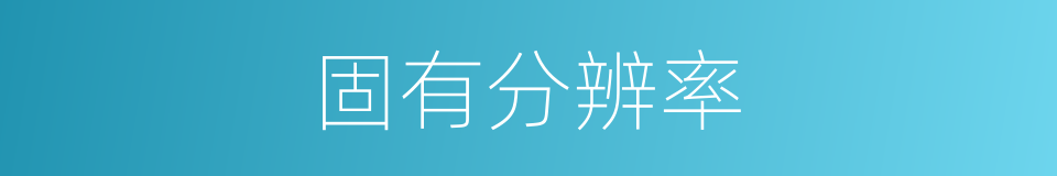 固有分辨率的同义词