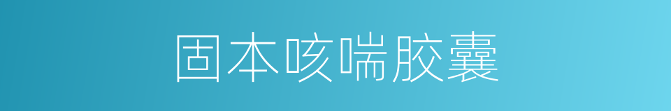 固本咳喘胶囊的同义词