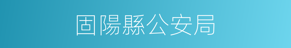 固陽縣公安局的同義詞