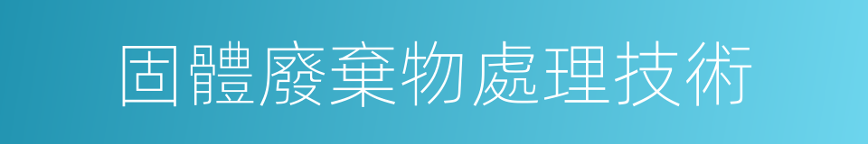 固體廢棄物處理技術的同義詞