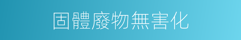 固體廢物無害化的同義詞