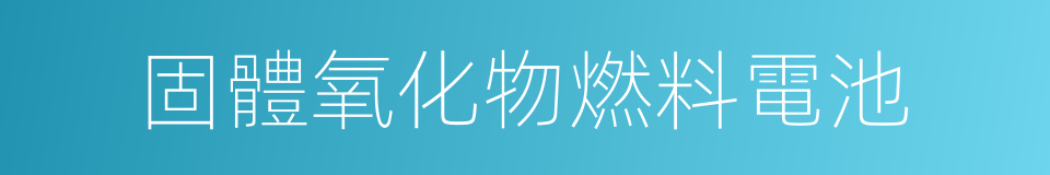 固體氧化物燃料電池的同義詞