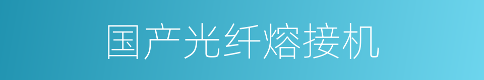 国产光纤熔接机的同义词