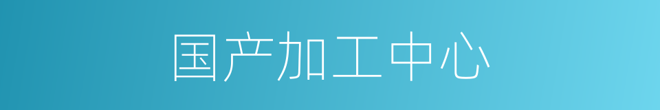 国产加工中心的同义词