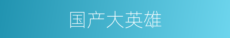 国产大英雄的同义词