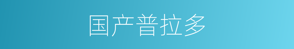 国产普拉多的同义词