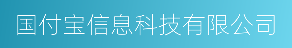 国付宝信息科技有限公司的同义词