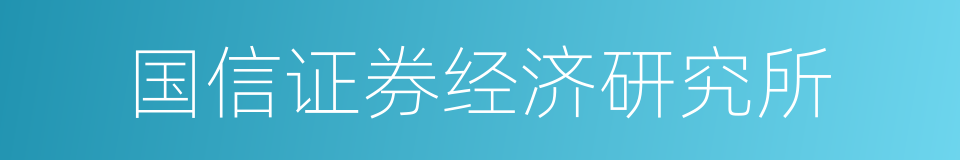 国信证券经济研究所的同义词