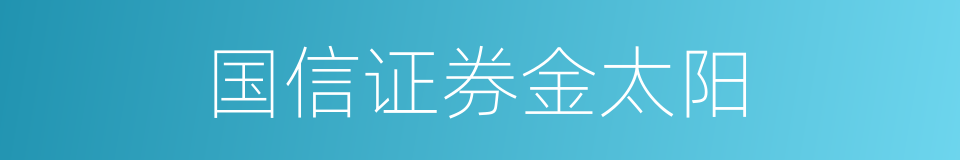 国信证券金太阳的同义词