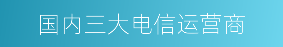 国内三大电信运营商的同义词