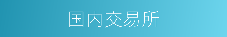 国内交易所的同义词