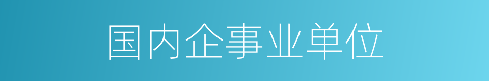 国内企事业单位的同义词