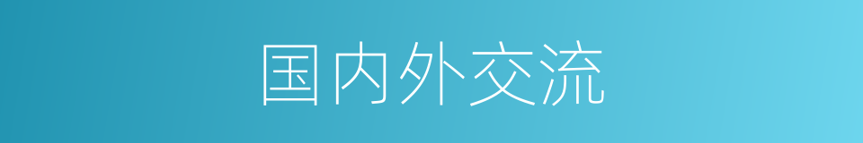 国内外交流的同义词