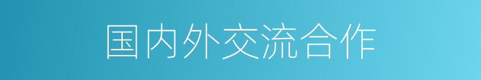 国内外交流合作的同义词