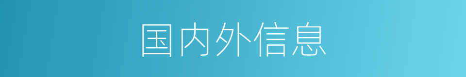 国内外信息的同义词