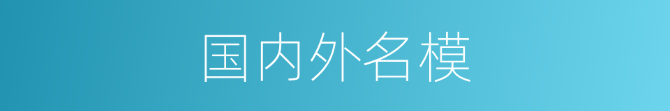 国内外名模的同义词