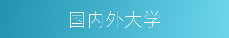 国内外大学的同义词