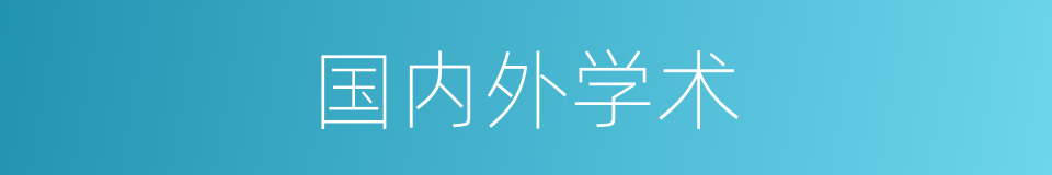 国内外学术的同义词