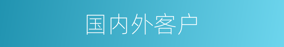 国内外客户的同义词